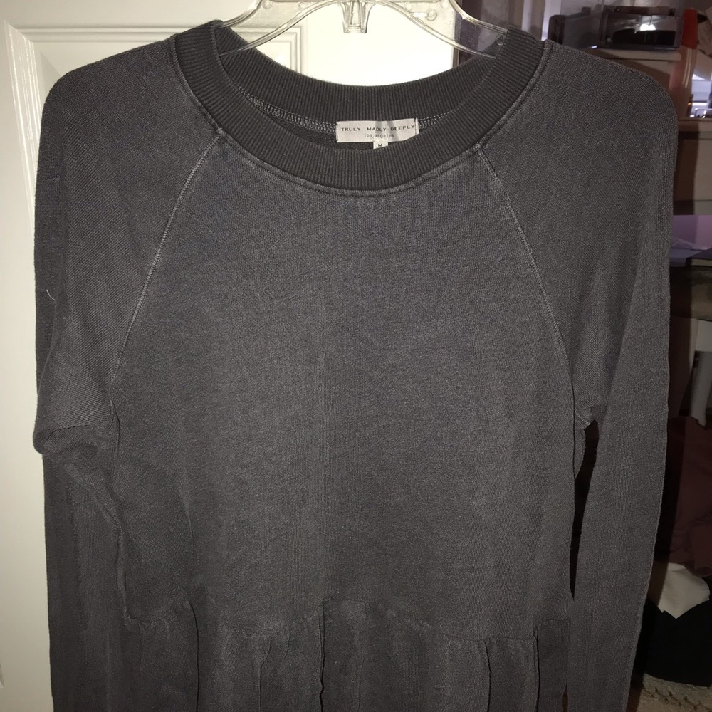 Grey peplum sweatshirt